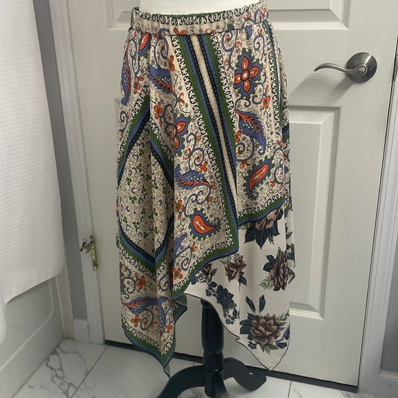 Maeve Dresses & Skirts - Maeve Floral & Paisley Patterned Skirt with Handkerchief Hem